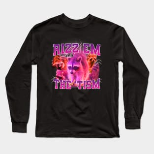 Rizz Em With The Tism Retro Autism Aware Long Sleeve T-Shirt